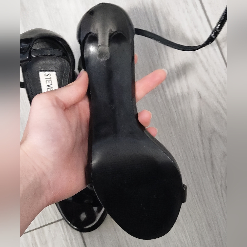 Steve Madden Black Ankle Strap Heels - Picture 5 of 5